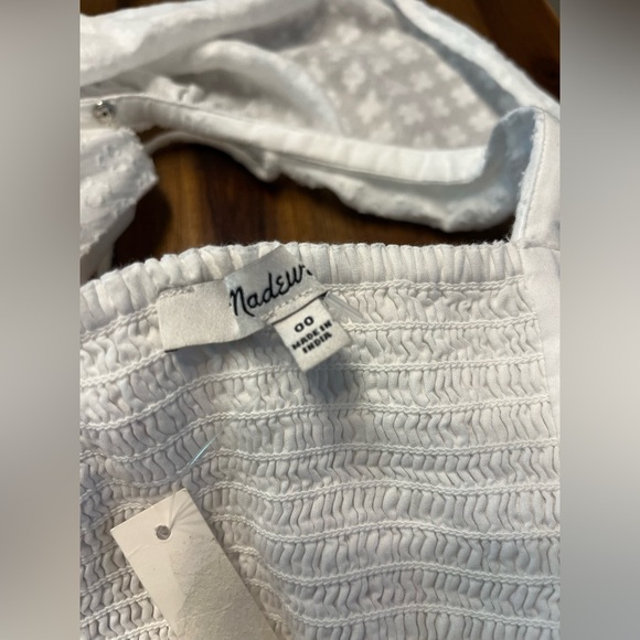 Madewell Tie Back Flutter Sleeve Tiered Midi Dress White Cottagecore 00 NEW - Picture 12 of 12